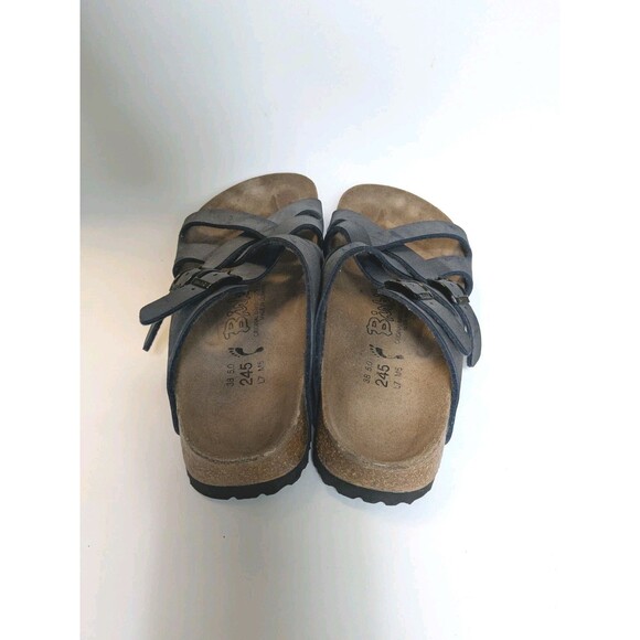 Birki’s Birkenstock Sandals Calais Navy Criss Cross Sz 38 Women's 7 M5 Narrow - Picture 3 of 10